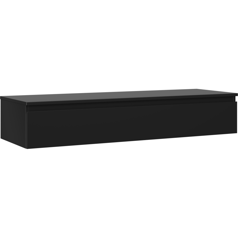Mexen Orio armoire de salle de bain sous-vasque 140 cm avec dessus, 1 tiroir, noir mat - 91A10-14023-1-BFC71