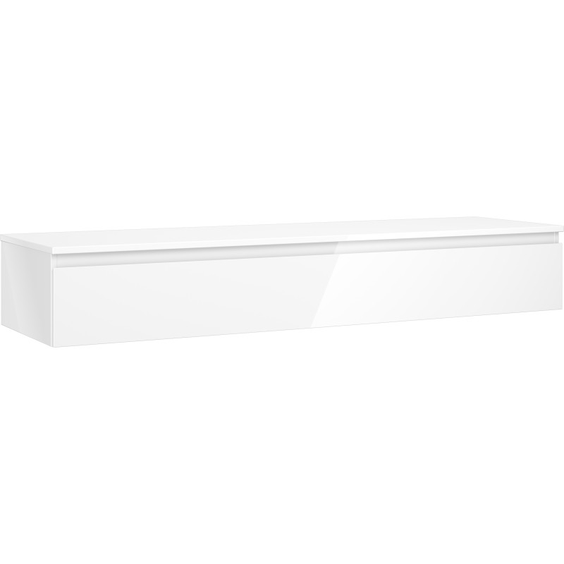 Mexen Orio meuble de salle de bains sous lavabo 160 cm avec plateau, 1 tiroir, blanc brillant - 91A10-16023-1-BFC00