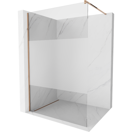 Mexen Kioto paroi de douche Walk-in 100 x 200 cm, transparent/givre 8 mm, or rose - 800-100-101-60-35
