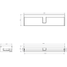 Mexen Orio meuble de salle de bain sous lavabo 160 cm avec plateau, 1 tiroir, noir brillant - 91A10-16023-1-BFC70