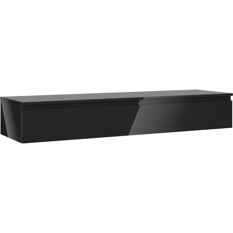 Mexen Orio meuble de salle de bain sous lavabo 160 cm avec plateau, 1 tiroir, noir brillant - 91A10-16023-1-BFC70