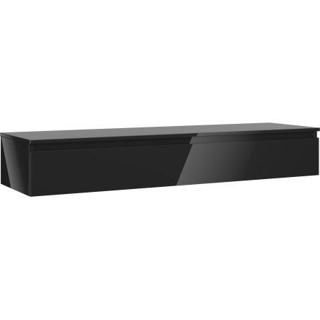 Mexen Orio meuble de salle de bain sous lavabo 160 cm avec plateau, 1 tiroir, noir brillant - 91A10-16023-1-BFC70