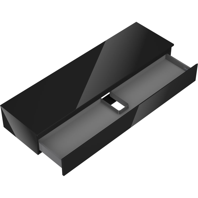 Mexen Orio meuble de salle de bain sous lavabo 160 cm avec plateau, 1 tiroir, noir brillant - 91A10-16023-1-BFC70