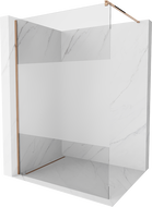Mexen Kioto paroi de douche Walk-in 120 x 200 cm, transparent/givre 8 mm, or rose - 800-120-101-60-35