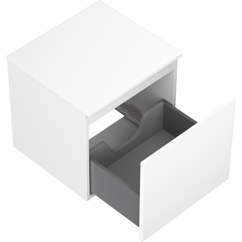 Mexen Orio armoire de salle de bains sous lavabo 50 cm avec plateau, 1 tiroir, blanc mat - 91A10-05047-1-BFC01