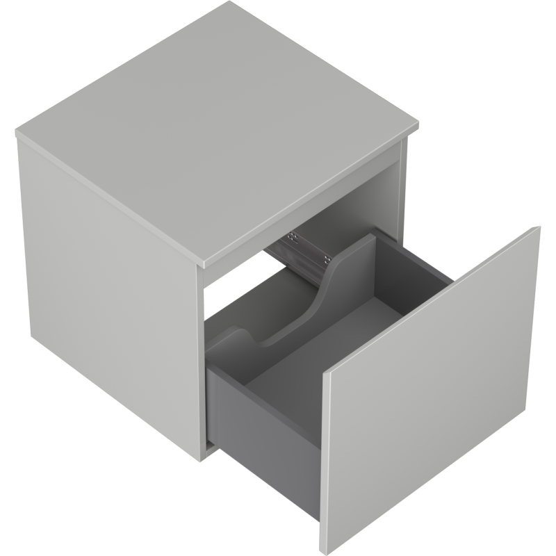 Mexen Orio armoire de salle de bain sous-vasque 50 cm avec plateau, 1 tiroir, gris mat - 91A10-05047-1-BFC62