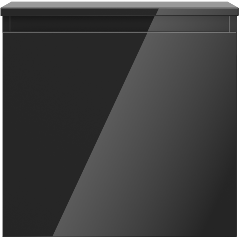 Mexen Orio meuble de salle de bains sous lavabo 50 cm avec plateau, 1 tiroir, noir brillant - 91A10-05047-1-BFC70