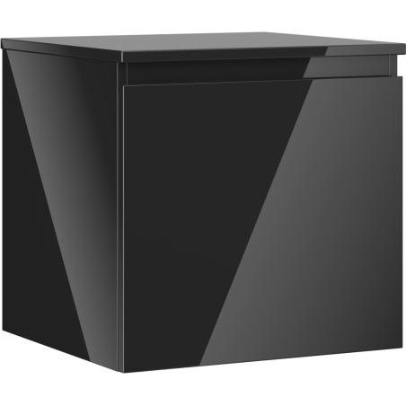 Mexen Orio meuble de salle de bain sous lavabo 50 cm avec plateau, 1 tiroir, noir brillant - 91A10-05047-1-BFC70
