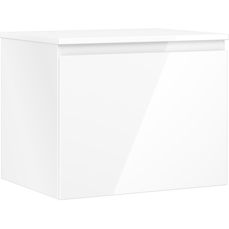 Mexen Orio armoire de salle de bain sous-vasque 60 cm avec plateau, 1 tiroir, blanc brillant - 91A10-06047-1-BFC00