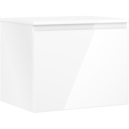 Mexen Orio meuble de salle de bain sous lavabo 60 cm avec plateau, 1 tiroir, blanc brillant - 91A10-06047-1-BFC00