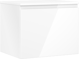 Mexen Orio meuble de salle de bain sous lavabo 60 cm avec plateau, 1 tiroir, blanc brillant - 91A10-06047-1-BFC00