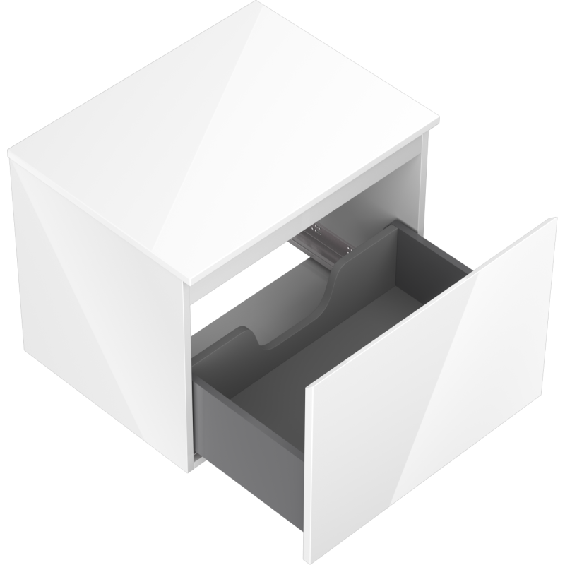 Mexen Orio meuble de salle de bain sous lavabo 60 cm avec plateau, 1 tiroir, blanc brillant - 91A10-06047-1-BFC00