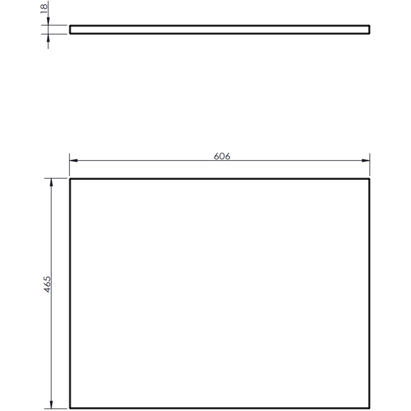 Mexen Orio meuble de salle de bain sous lavabo 60 cm avec plateau, 1 tiroir, blanc brillant - 91A10-06047-1-BFC00