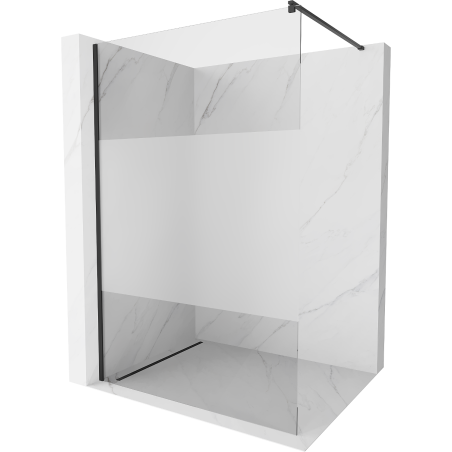 Mexen Kioto paroi de douche Walk-in 110 x 200 cm, transparent/verre dépoli 8 mm, noire - 800-110-101-70-35