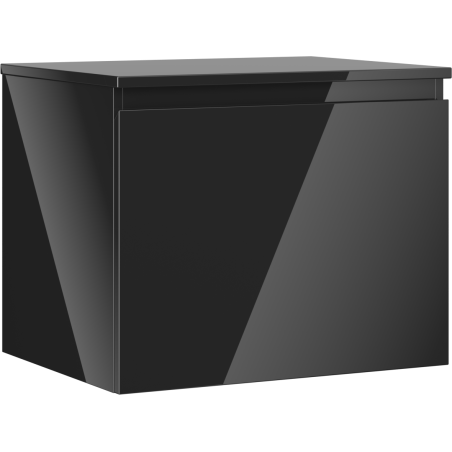 Mexen Orio meuble de salle de bain sous lavabo 60 cm avec plateau, 1 tiroir, noir brillant - 91A10-06047-1-BFC70