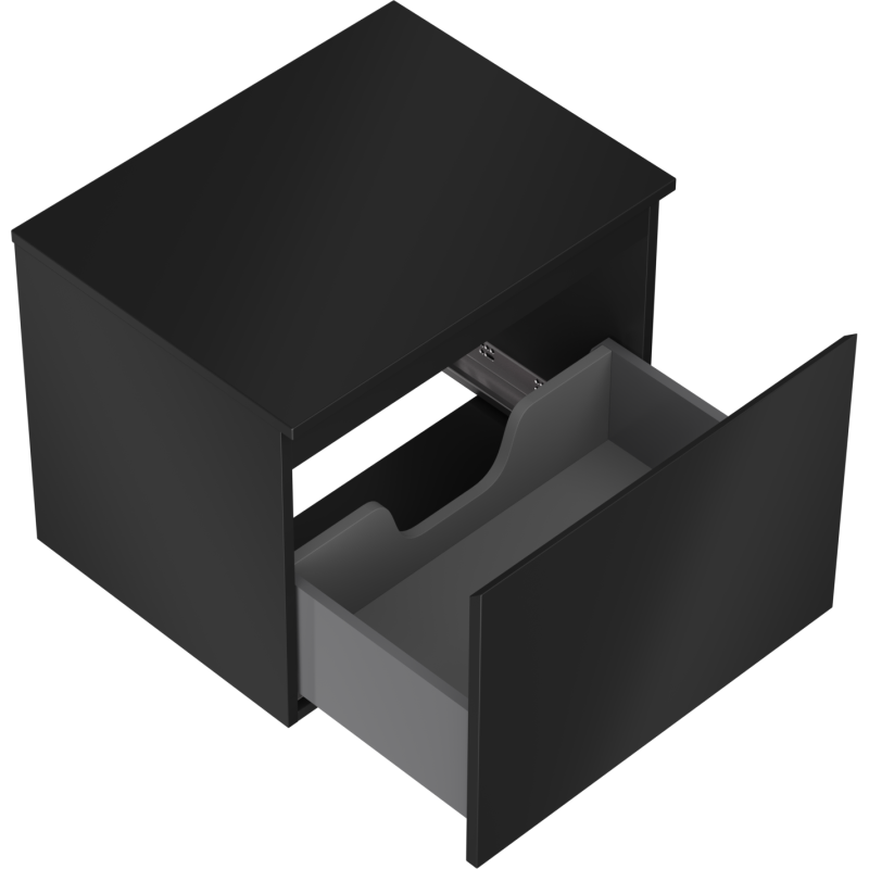 Mexen Orio meuble de salle de bain sous lavabo 60 cm avec plateau, 1 tiroir, noir mat - 91A10-06047-1-BFC71
