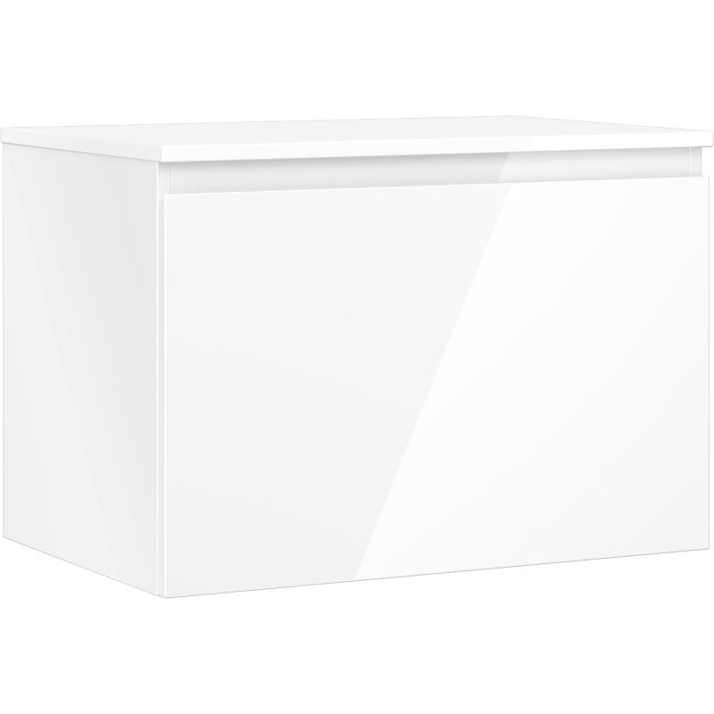Mexen Orio meuble de salle de bain sous vasque 70 cm avec plateau, 1 tiroir, blanc brillant - 91A10-07047-1-BFC00