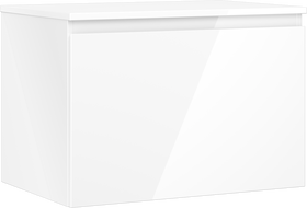Mexen Orio meuble de salle de bain sous vasque 70 cm avec plateau, 1 tiroir, blanc brillant - 91A10-07047-1-BFC00