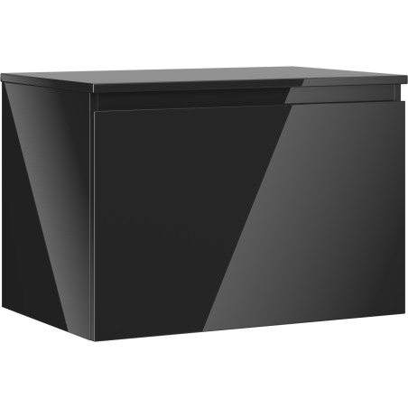 Mexen Orio meuble de salle de bain sous lavabo 70 cm avec plateau, 1 tiroir, noir brillant - 91A10-07047-1-BFC70