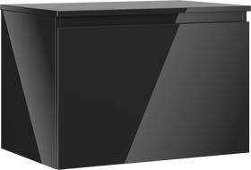 Mexen Orio meuble de salle de bain sous lavabo 70 cm avec plateau, 1 tiroir, noir brillant - 91A10-07047-1-BFC70