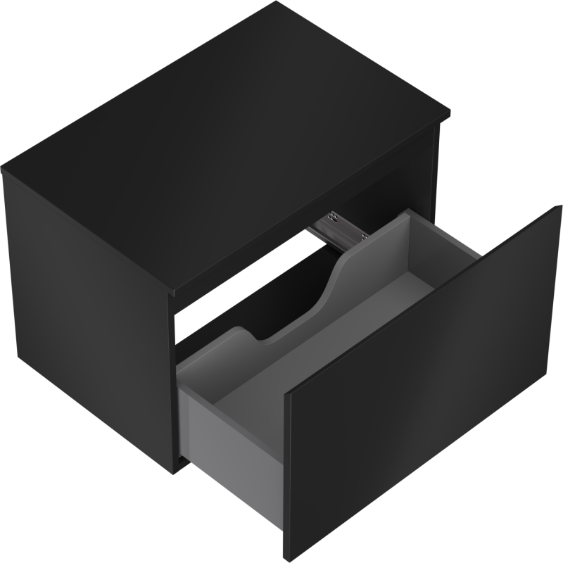 Mexen Orio meuble de salle de bain sous-vasque 70 cm avec plateau, 1 tiroir, noir mat - 91A10-07047-1-BFC71