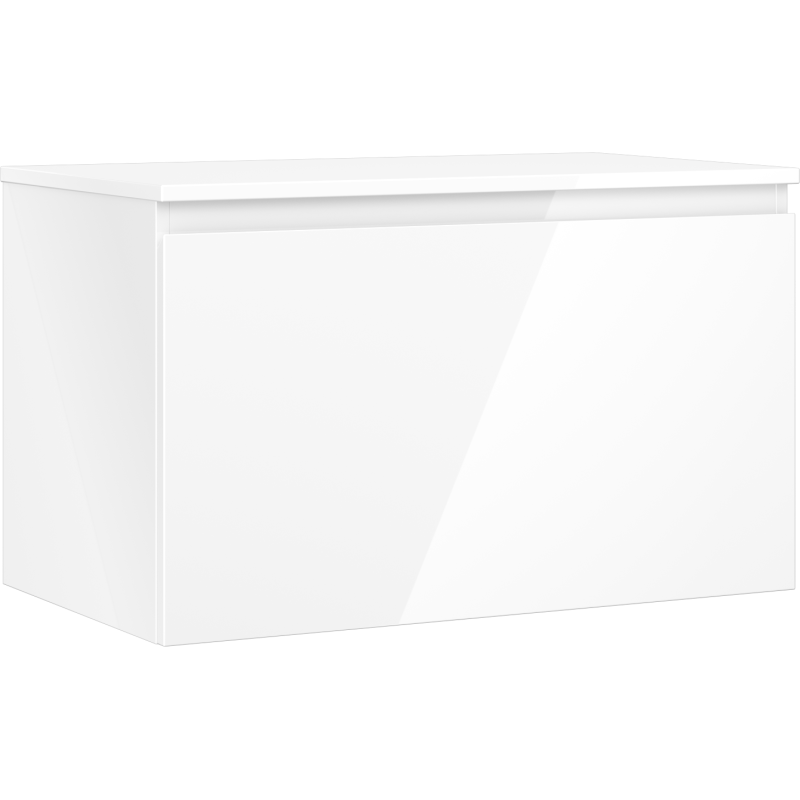 Mexen Orio armoire de salle de bain sous lavabo 80 cm avec plateau, 1 tiroir, blanc brillant - 91A10-08047-1-BFC00
