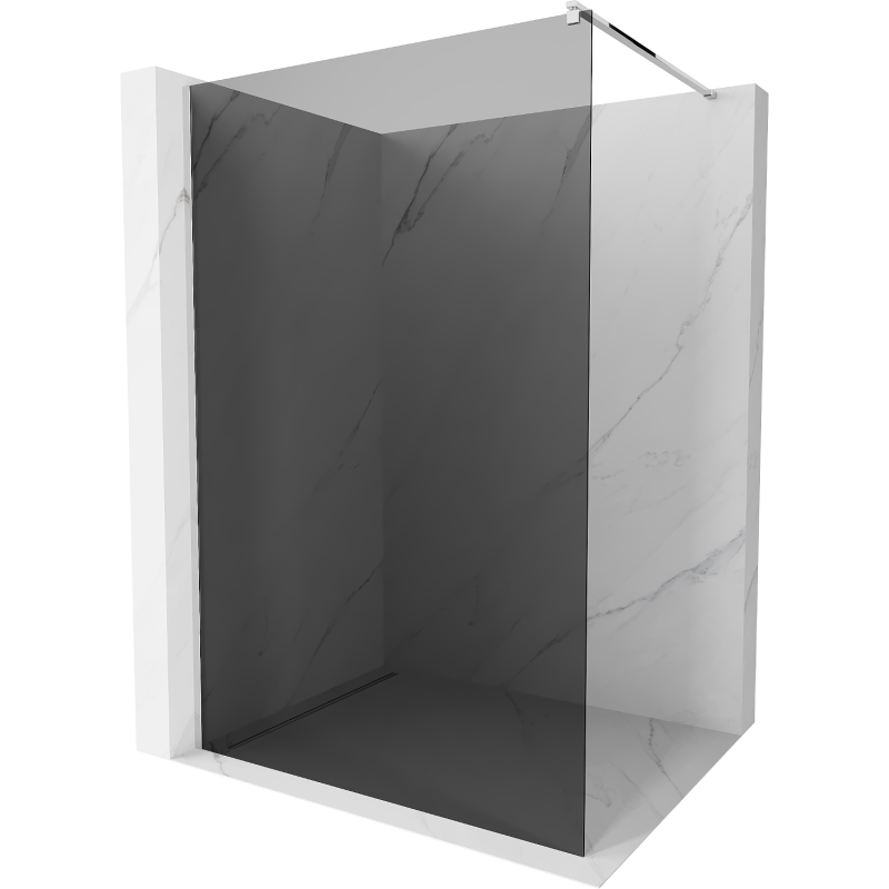 Paroi de douche Mexen Kioto Walk-in 70 x 200 cm, graphite 8 mm, chrome - 800-070-101-01-40