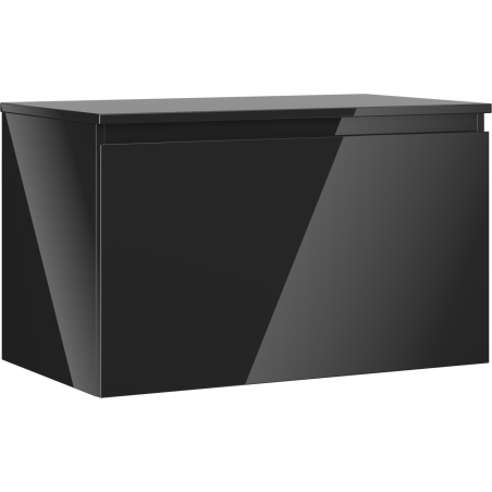 Mexen Orio meuble sous-lavabo de salle de bain 80 cm avec plateau, 1 tiroir, noir brillant - 91A10-08047-1-BFC70