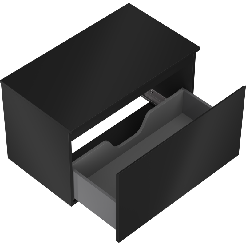 Mexen Orio meuble de salle de bain sous-lavabo 80 cm avec plateau, 1 tiroir, noir mat - 91A10-08047-1-BFC71