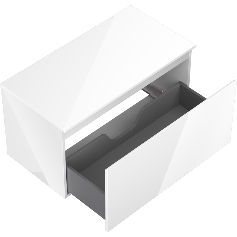Mexen Orio meuble de salle de bain sous-lavabo 90 cm avec plateau, 1 tiroir, blanc brillant - 91A10-09047-1-BFC00
