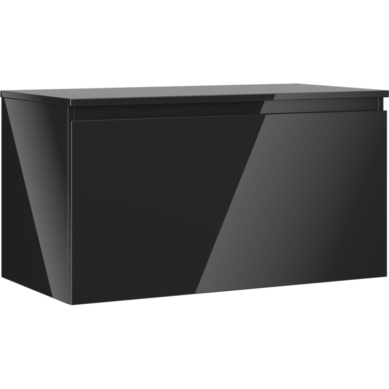 Mexen Orio meuble de salle de bain sous-lavabo 90 cm avec plateau, 1 tiroir, noir brillant - 91A10-09047-1-BFC70