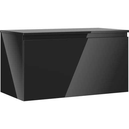 Mexen Orio armoire de salle de bain sous lavabo 90 cm avec plateau, 1 tiroir, noir brillant - 91A10-09047-1-BFC70