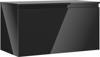 Mexen Orio meuble de salle de bain sous-lavabo 90 cm avec plateau, 1 tiroir, noir brillant - 91A10-09047-1-BFC70