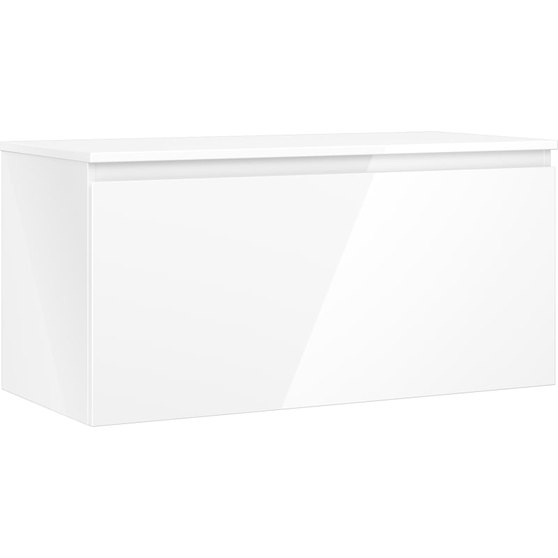 Mexen Orio meuble de salle de bain sous lavabo 100 cm avec plan, 1 tiroir, blanc brillant - 91A10-10047-1-BFC00
