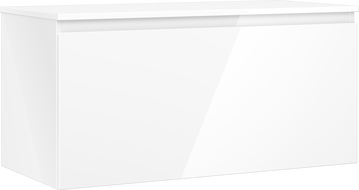 Mexen Orio meuble de salle de bain sous lavabo 100 cm avec plan, 1 tiroir, blanc brillant - 91A10-10047-1-BFC00