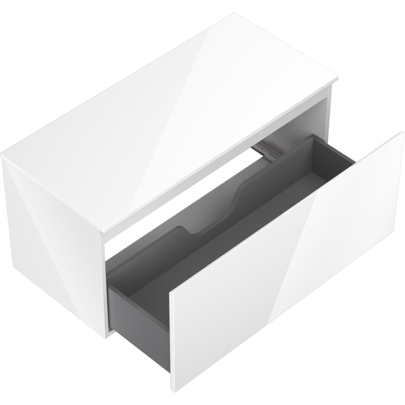 Mexen Orio meuble de salle de bain sous lavabo 100 cm avec plan, 1 tiroir, blanc brillant - 91A10-10047-1-BFC00