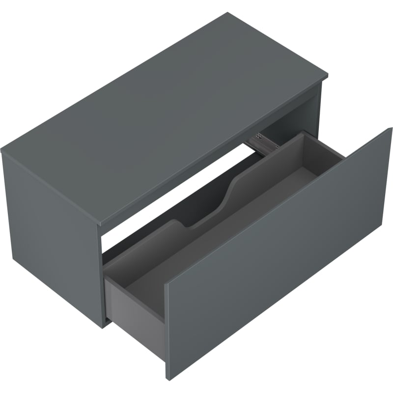 Mexen Orio meuble de salle de bain sous-lavabo 100 cm avec plateau, 1 tiroir, graphite mat - 91A10-10047-1-BFC66