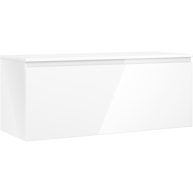 Mexen Orio meuble de salle de bain sous lavabo 120 cm avec plateau, 1 tiroir, blanc brillant - 91A10-12047-1-BFC00
