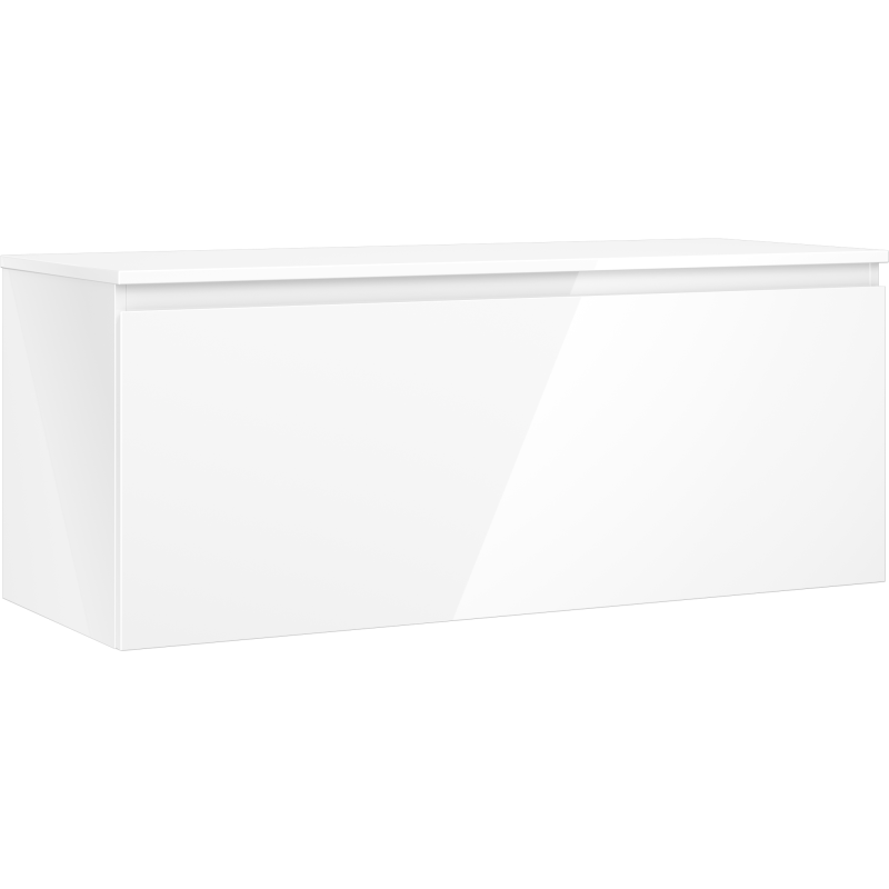 Mexen Orio meuble de salle de bains sous-lavabo 120 cm avec plateau, 1 tiroir, blanc brillant - 91A10-12047-1-BFC00