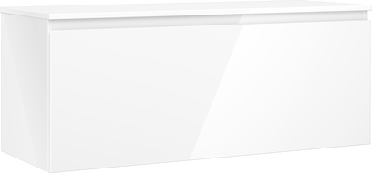 Mexen Orio meuble de salle de bain sous lavabo 120 cm avec plateau, 1 tiroir, blanc brillant - 91A10-12047-1-BFC00