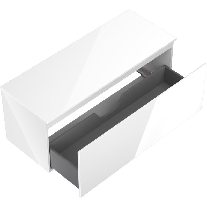 Mexen Orio meuble de salle de bain sous lavabo 120 cm avec plateau, 1 tiroir, blanc brillant - 91A10-12047-1-BFC00