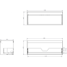 Mexen Orio meuble de salle de bain sous lavabo 120 cm avec plateau, 1 tiroir, blanc brillant - 91A10-12047-1-BFC00
