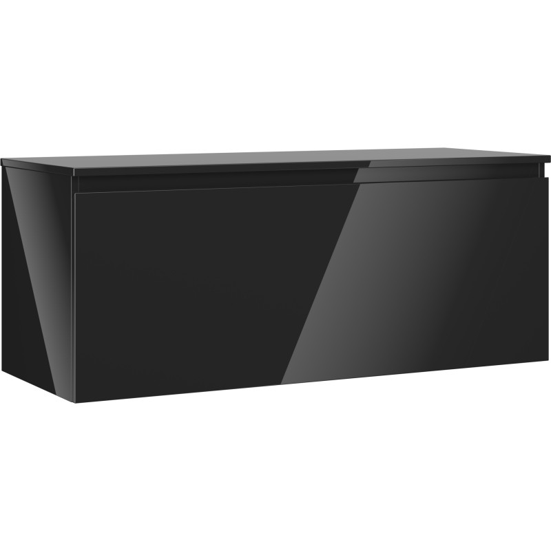 Mexen Orio meuble de salle de bain sous-lavabo 120 cm avec plateau, 1 tiroir, noir brillant - 91A10-12047-1-BFC70