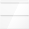 Mexen Orio meuble de salle de bain sous lavabo 50 cm avec plateau, 2 tiroirs, blanc brillant - 91A10-05047-2-BFFC00