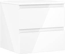 Mexen Orio meuble de salle de bain sous lavabo 50 cm avec plateau, 2 tiroirs, blanc brillant - 91A10-05047-2-BFFC00