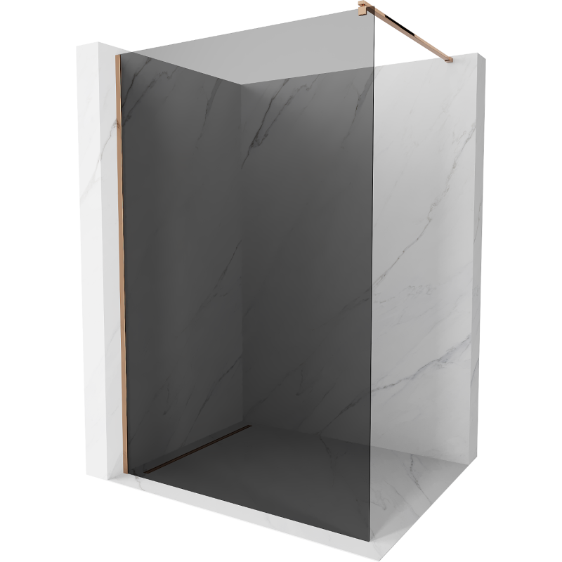 Mur de douche Mexen Kioto Walk-in 70 x 200 cm, graphite 8 mm, or rose - 800-070-101-60-40
