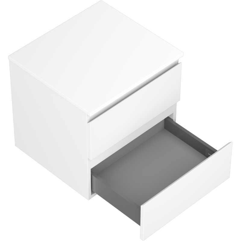 Mexen Orio meuble de salle de bain sous-lavabo 50 cm avec plateau, 2 tiroirs, blanc mat - 91A10-05047-2-BFFC01