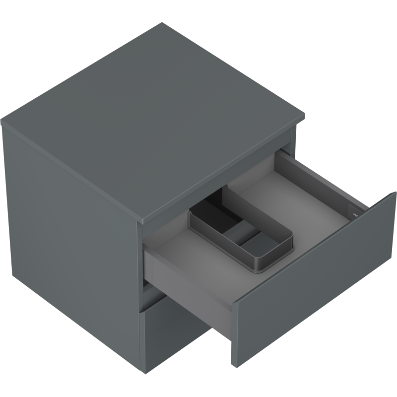 Mexen Orio meuble de salle de bain sous-lavabo 50 cm avec plateau, 2 tiroirs, graphite mat - 91A10-05047-2-BFFC66
