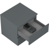 Mexen Orio meuble de salle de bain sous lavabo 50 cm avec plateau, 2 tiroirs, graphite mat - 91A10-05047-2-BFFC66