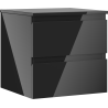 Mexen Orio meuble de salle de bain sous lavabo 50 cm avec plateau, 2 tiroirs, noir brillant - 91A10-05047-2-BFFC70